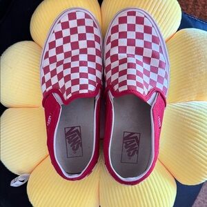 Vans Red Checkered Slip-On Shoes